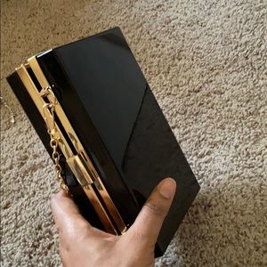 Black rectangular clutch